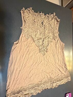 Rachel Lace-Front Sleeveless Camisole - Taupe